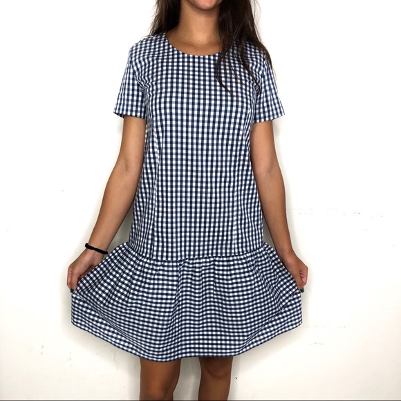 NWT J.Crew Blue White Poplin Drop Casual Dress - Picture 1 of 5